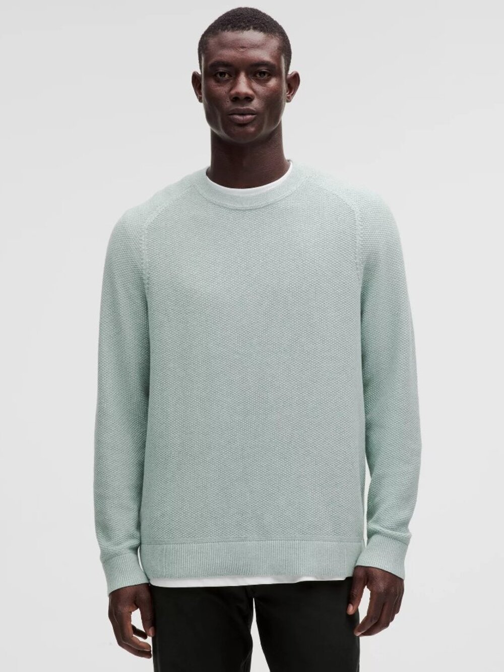 *NWT Lululemon Textured Knit Classic-Fit Crewneck Sweater - Light Green/Blue